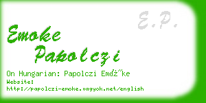 emoke papolczi business card